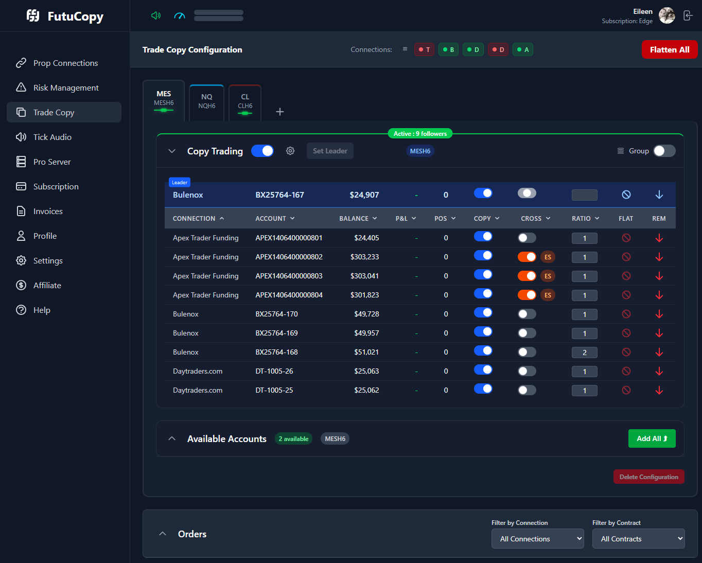 Account Configuration Dashboard